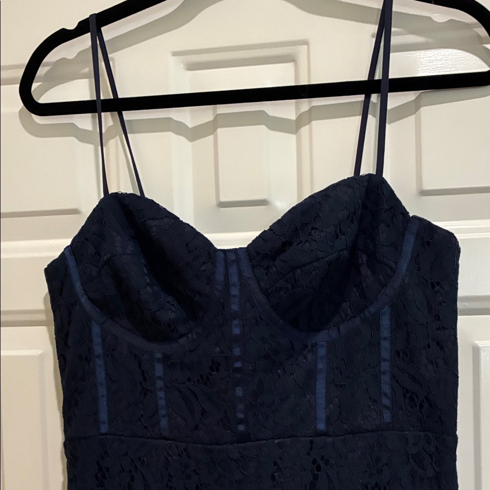 Lulus nwot found your love Navy Lace midi Dress - Picture 3 of 6